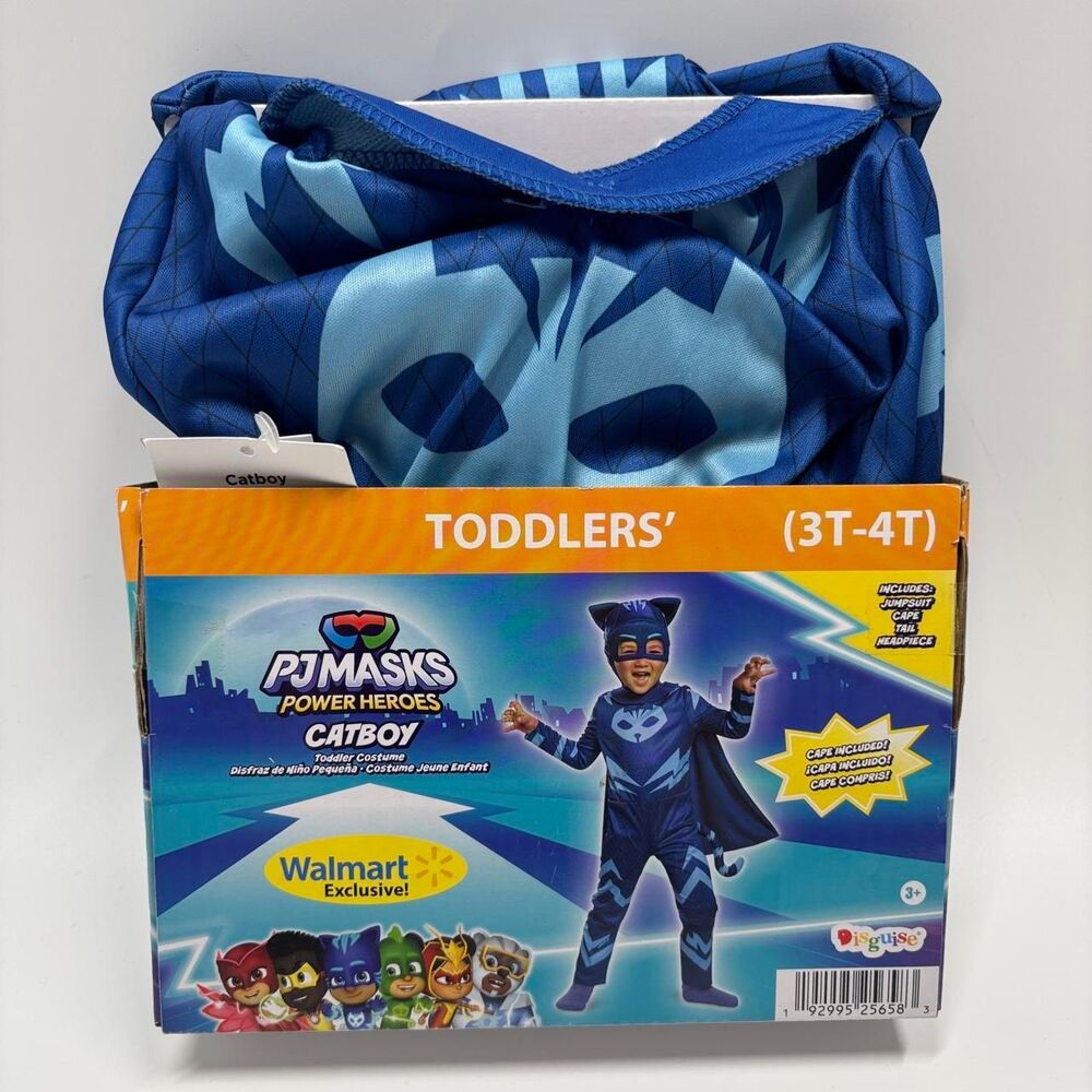 NWT Pj Masks Catboy Blue Halloween Costume Toddler 3T 4T
